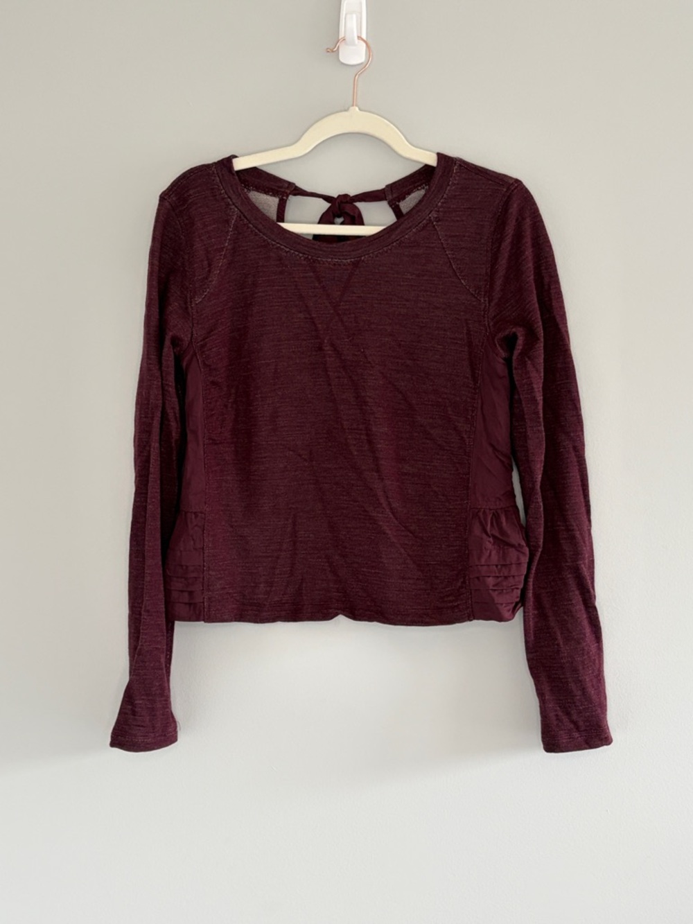 lululemon athletica Sattva Pullover Long-Sleeve Tie-Back Top in Bordeaux Drama